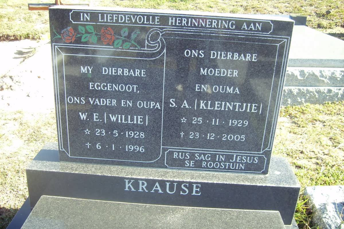 KRAUSE W.E. 1928-1996 &amp; S.A. 1929-2005