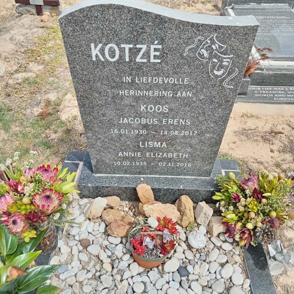 KOTZE Jacobus Erens 1930-2017 & Annie Elizabeth 1935-2016