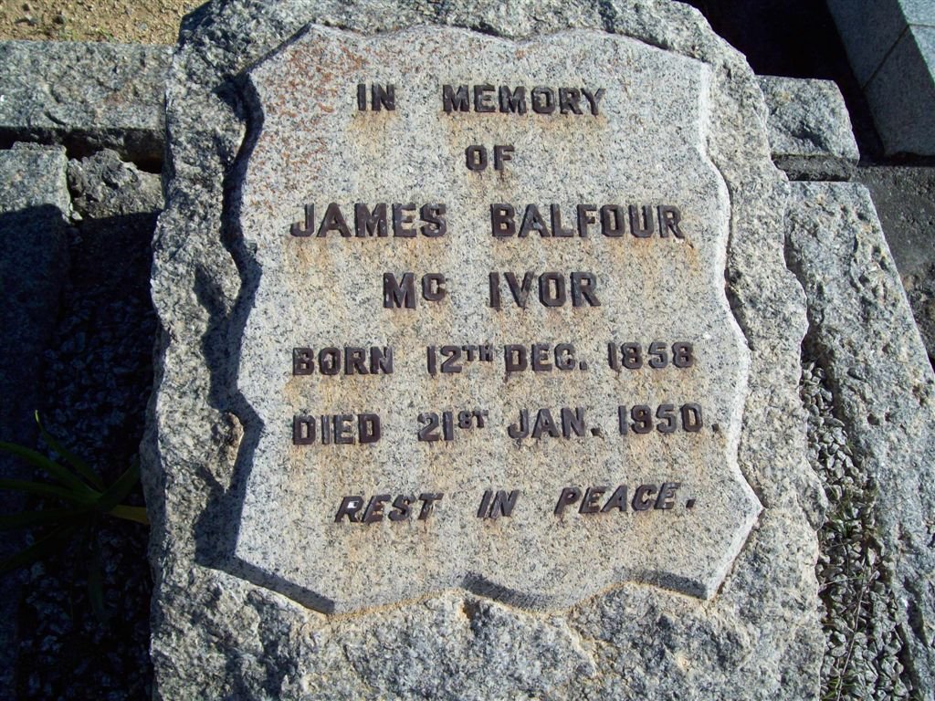 Mc IVOR James Balfour 1858-1950
