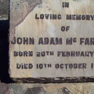 Mc FARLANE John Adam 1883-1949