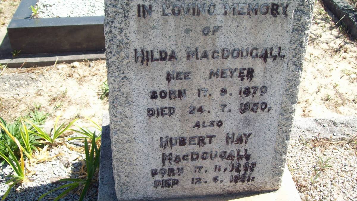 MacDOUGALL Hubert Hay 186?-1951 &amp; Hilda MEYER 1870-1950
