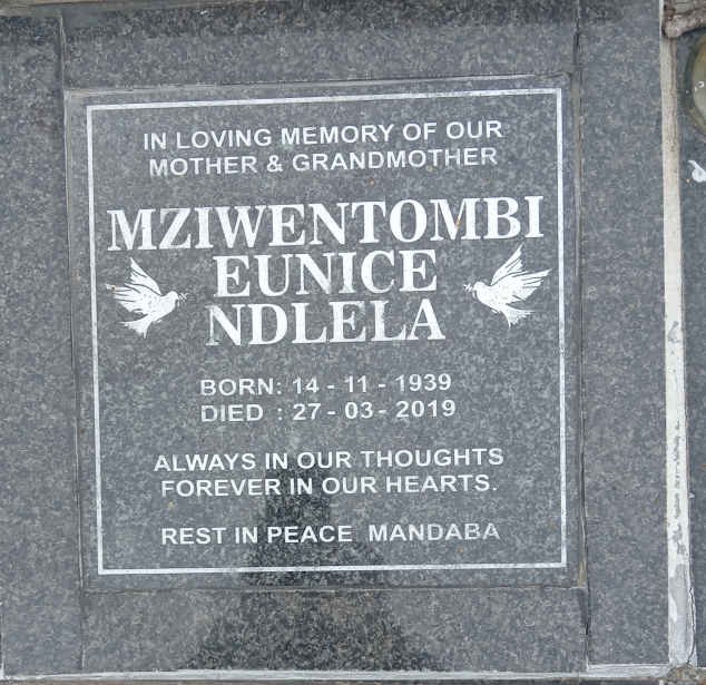 NDLELA Mziwentombi Eunice 1939-2019