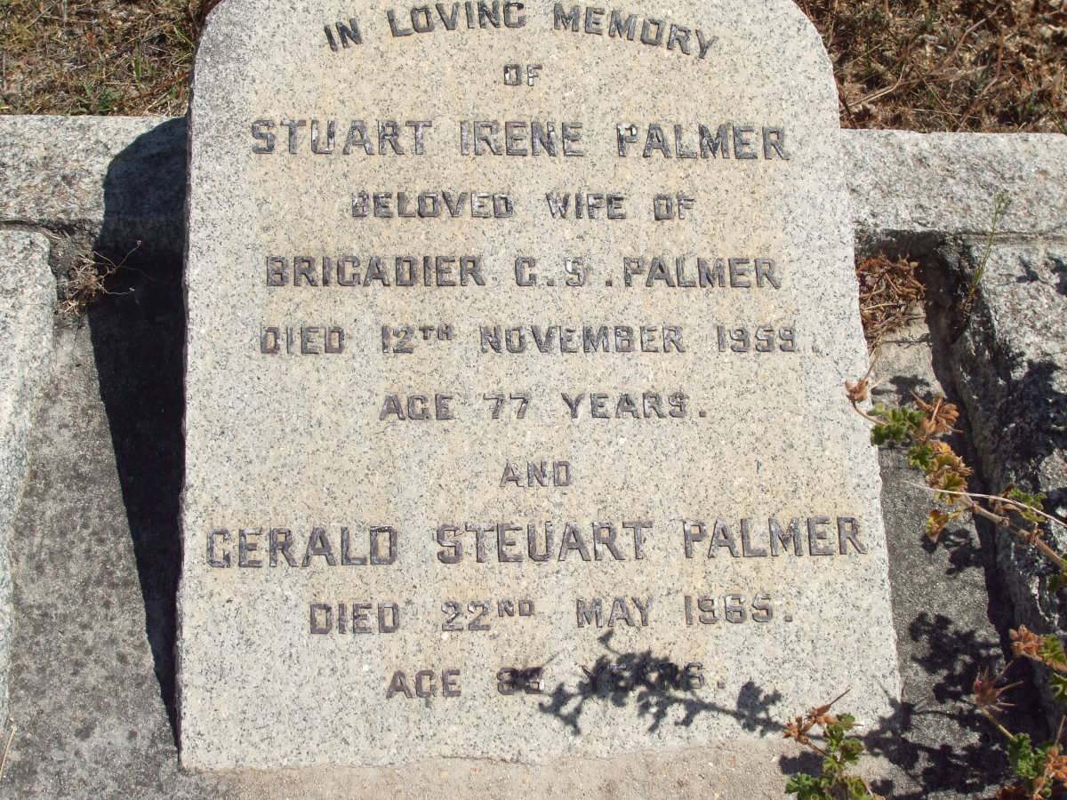 PALMER Gerald Steuart -1965 &amp; Stuart Irene -1959