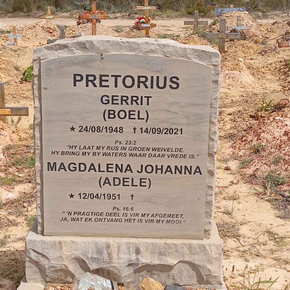 PRETORIUS Gerrit 1948-2021 & Magdalena Johanna 1951-