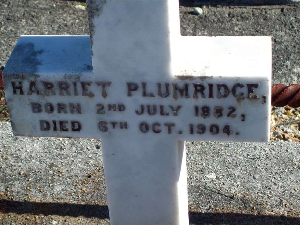 PLUMRIDGE Harriet 1882-1904