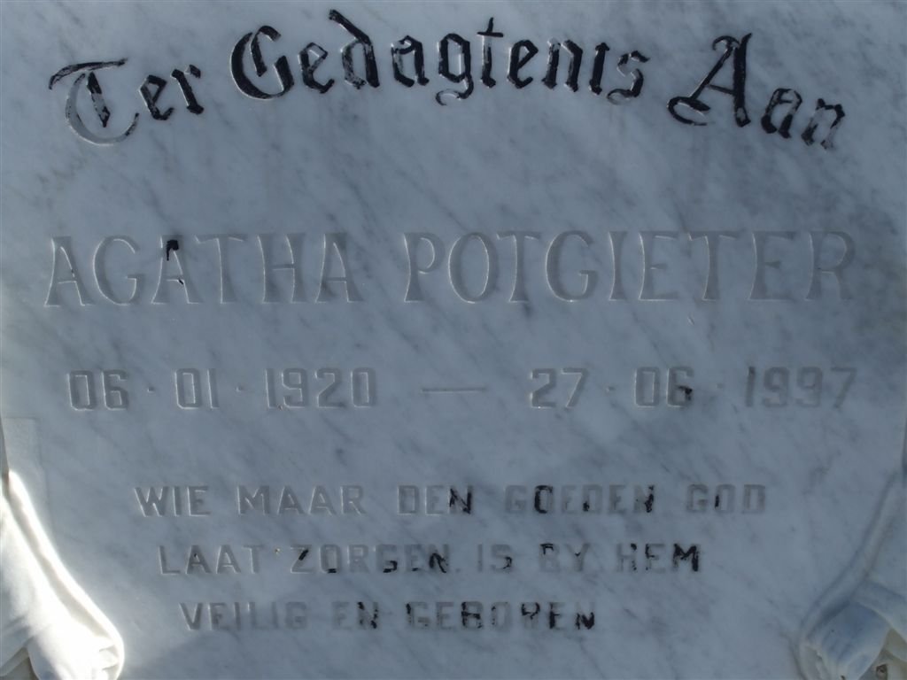 POTGIETER Agatha 1920-1997