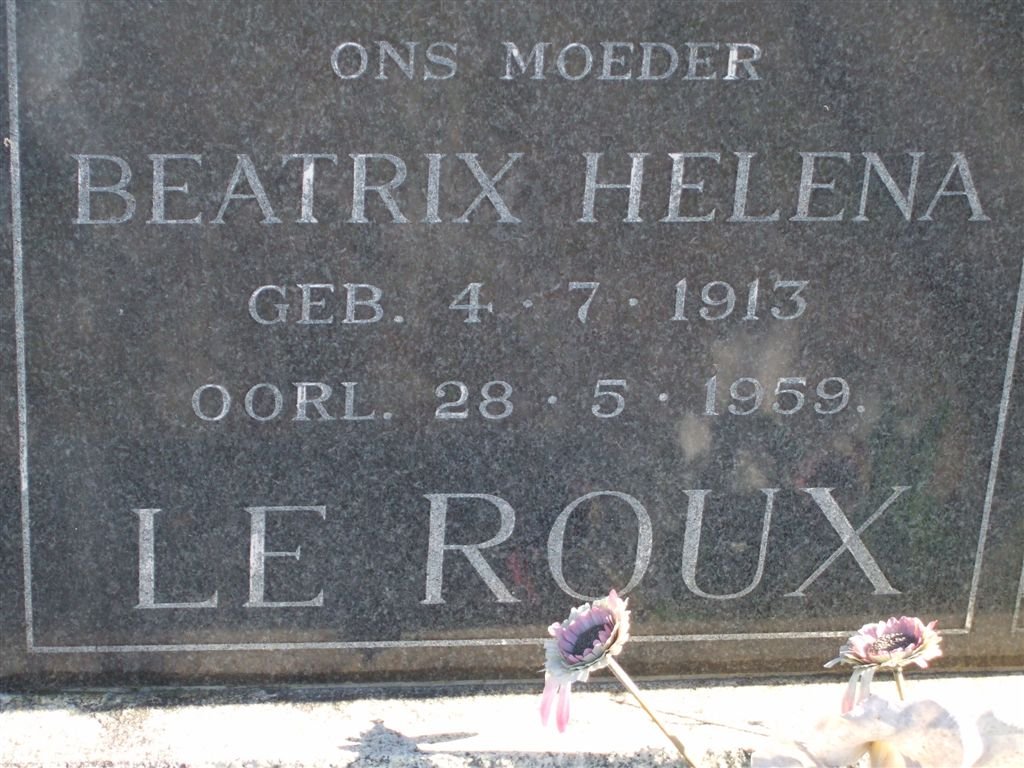 ROUX Beatrix Helena, le 1913-1959