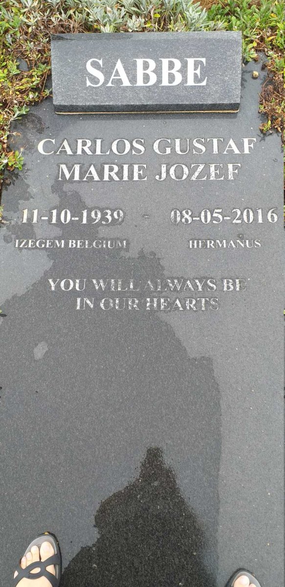 SABBE Carlos Gustaf Marie Jozef 1939-2016