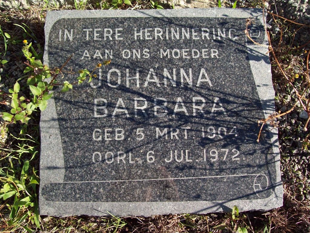 SPENCE Johanna Barbara 1904-1972