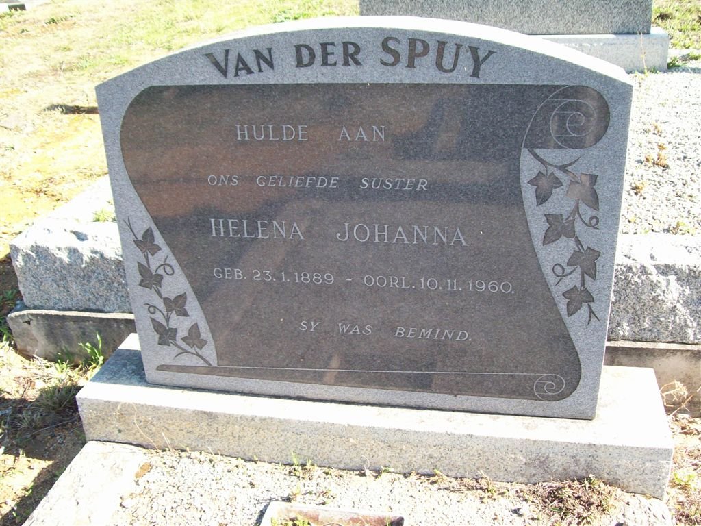 SPUY Helena Johanna, van der 1889-1960