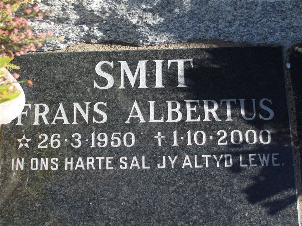 SMIT Frans Albertus 1950-2000