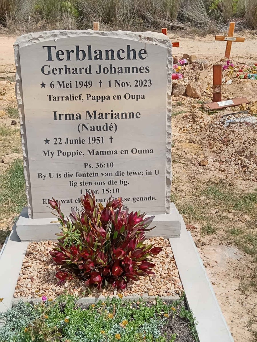 TERBLANCHE Gerhard Johannes 1949-2023 & Irma Marianne NAUDE 1951-
