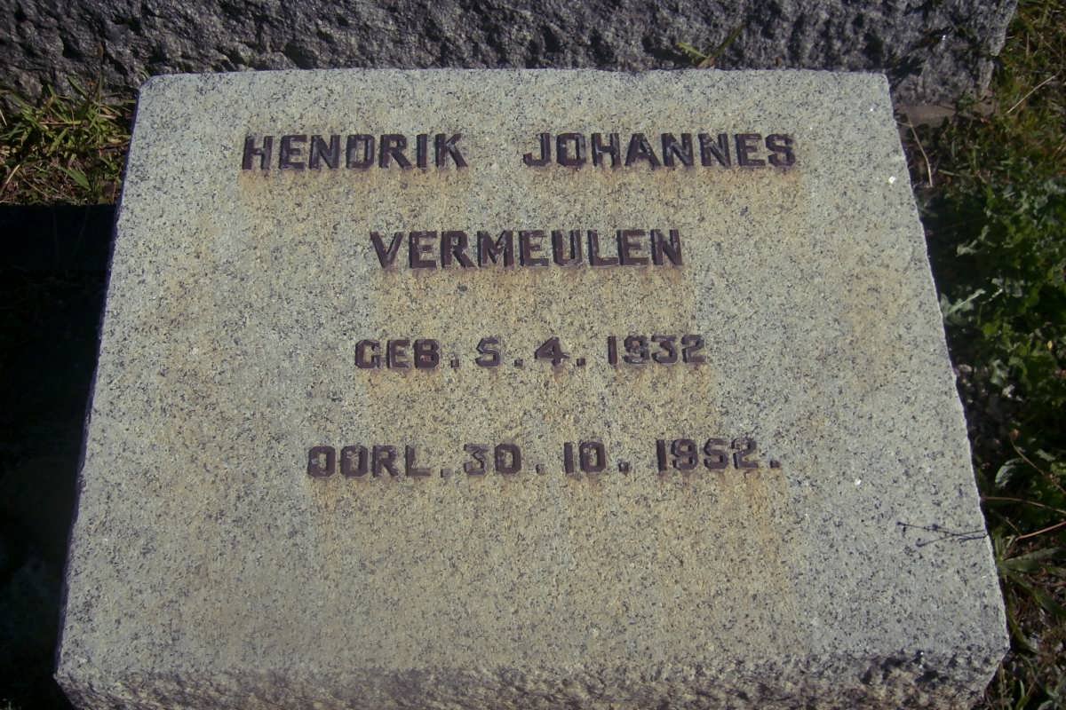 VERMEULEN Hendrik Johannes 1932-1952