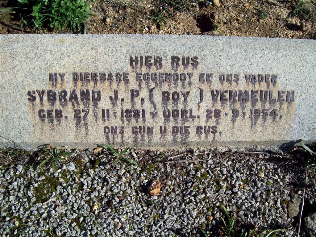VERMEULEN Sybrand J.P. 1881-1954