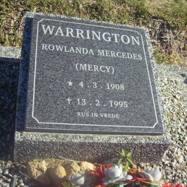 WARRINGTON Rowlanda Mercedes 1908-1995