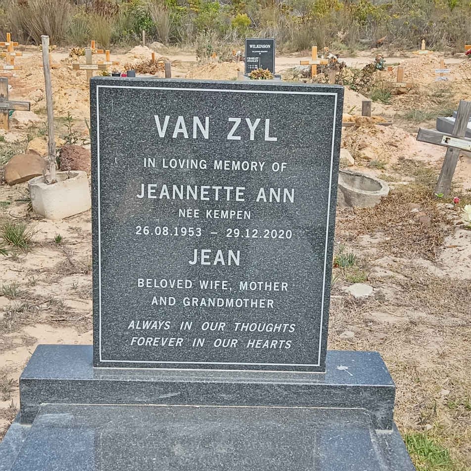 ZYL Jeanette Ann, van nee KEMPEN 1953-2020