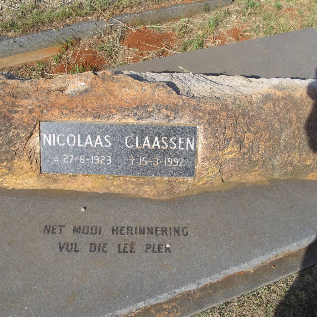 CLAASSEN Nicolaas 1923-1997