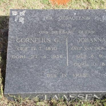 CLAASSEN Cornelius G. 1870-1956 &amp; Johanna C. VAN DER BERG 1870-1964
