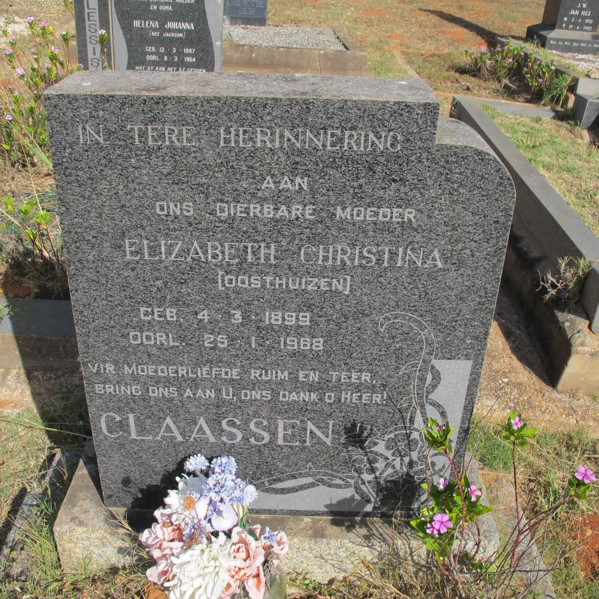 CLAASSEN Elizabeth Christina nee OOSTHUIZEN 1899-1968
