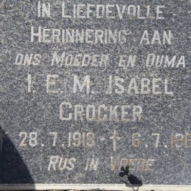 CROCKER I.E.M. Isabel 1913-1986