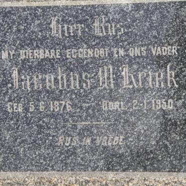 KRIEK Jacobus M. 1876-1950