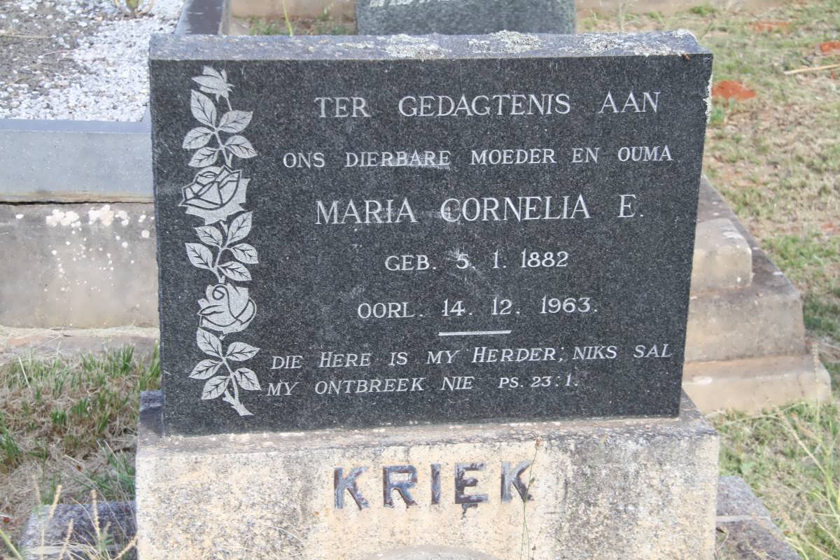 KRIEK Maria Cornelia E. 1882-1963