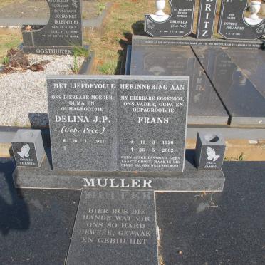 MULLER Frans 1926-2002 &amp; Delina J.P. PACE 1931-