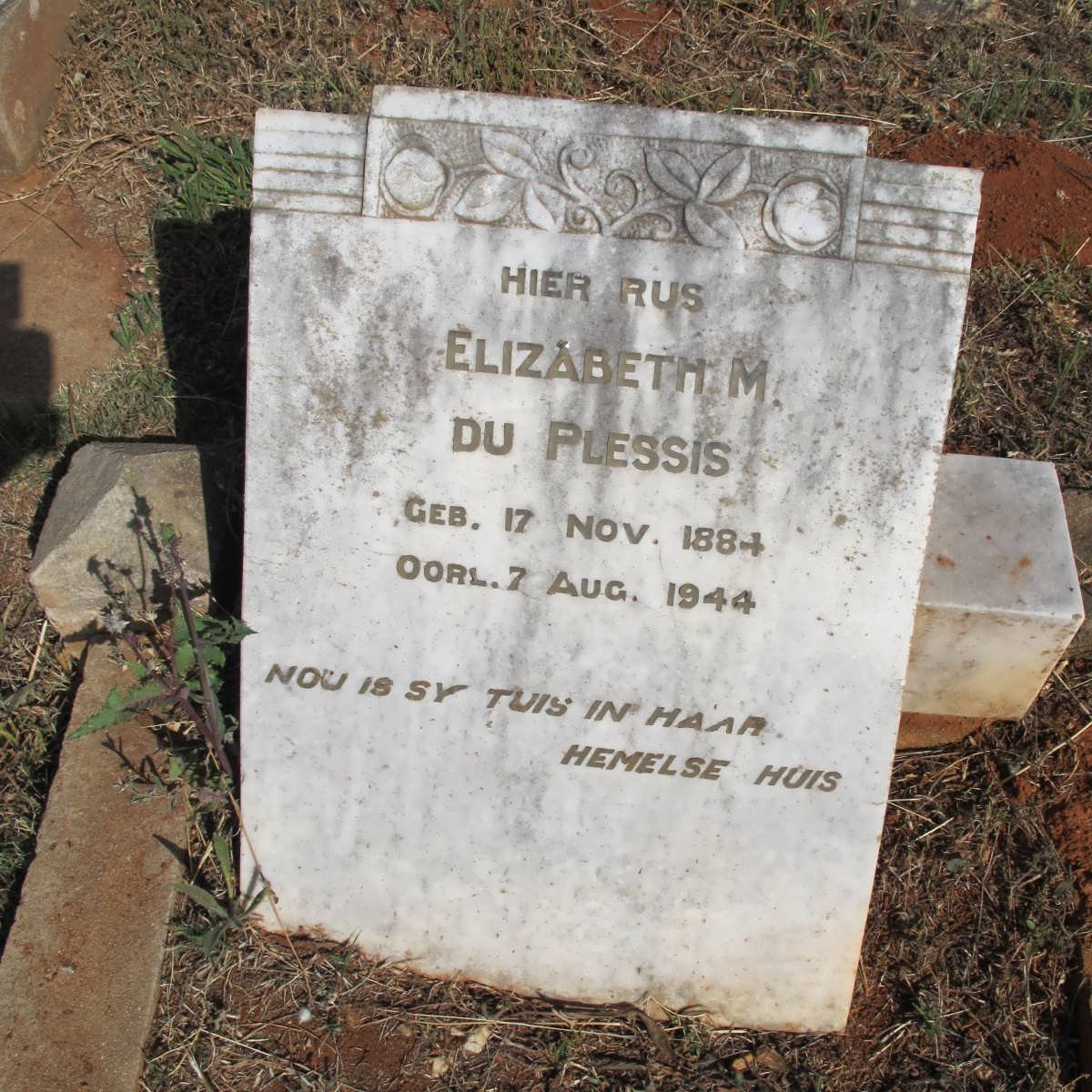 PLESSIS Elizabeth M., du 1884-1944