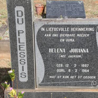 PLESSIS Helena Johanna, du nee JACKSON 1887-1964