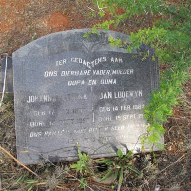 ? Jan Lodewyk 1884-1963 &amp; Johanna Katrina 1897-1958