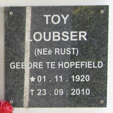 LOUBSER Toy nee RUST 1920-2010