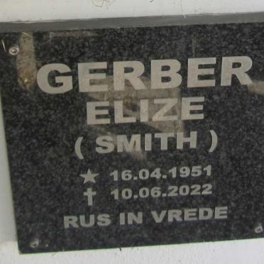 GERBER Elize nee SMITH 1951-2021