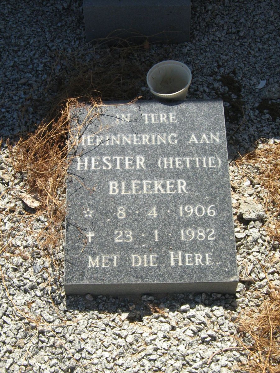 BLEEKER Hester 1906-1982