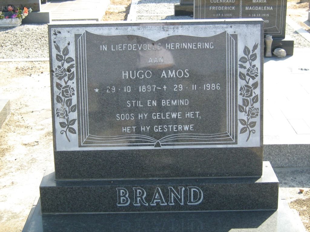 BRAND Hugo Amos 1897-1986