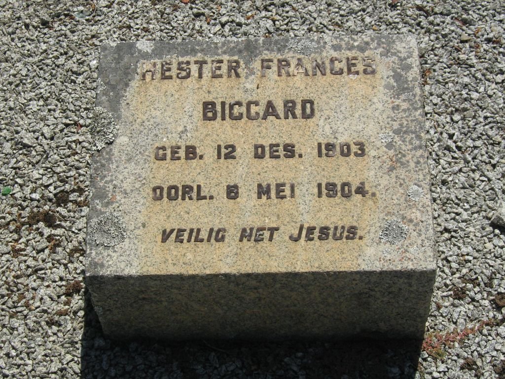 BICCARD Hester Frances 1903-1904