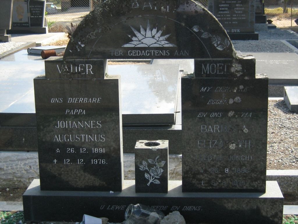 BAARD Johannes Augustinus 1891-1976 &amp; Barbara Elizabeth DE JONGH 1896-1975