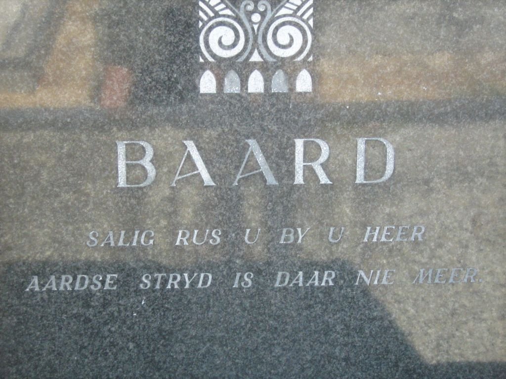 BAARD Johannes Augustinus 1892-1970 &amp; Anna Catharina TRAUT 1898-1960