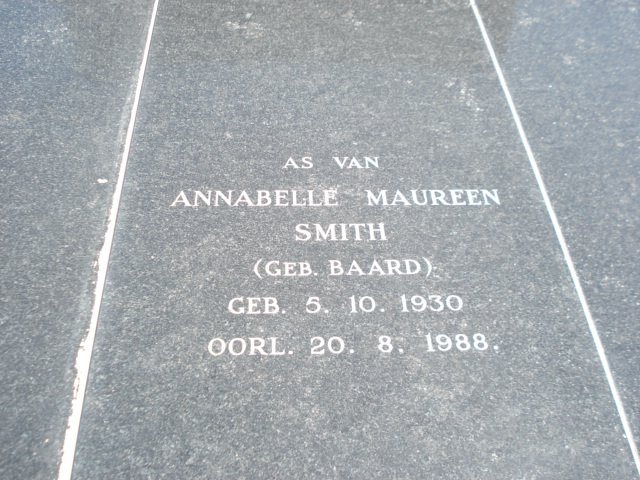 BAARD Charl Wynand Louw 1903-1975 &amp; Isabella GROENEWALD 1904-1985 :: SMITH Annabelle Maureen nee BAARD 1930-1988