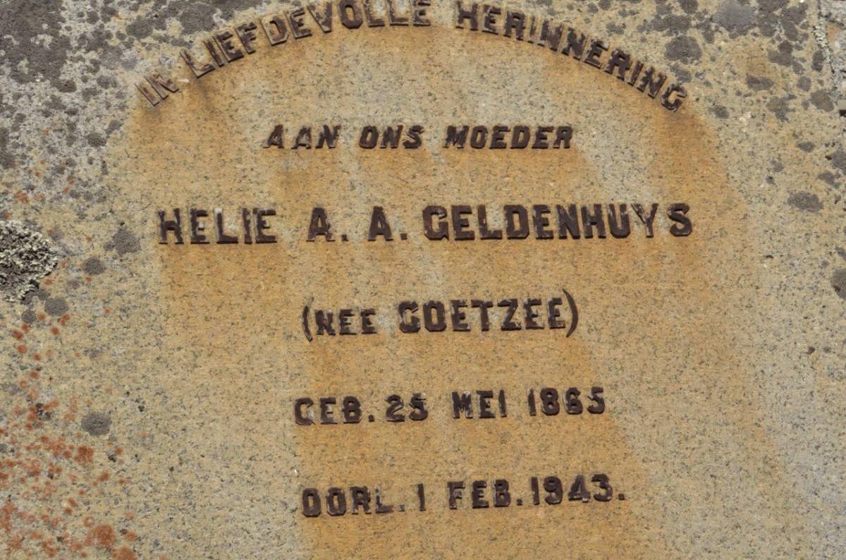 GELDENHUYS Helie A.A. COETZEE 1885-1943
