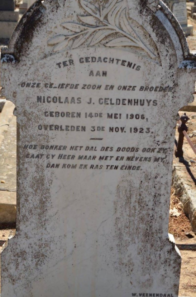 GELDENHUYS Nicolaas J. 1906-1923