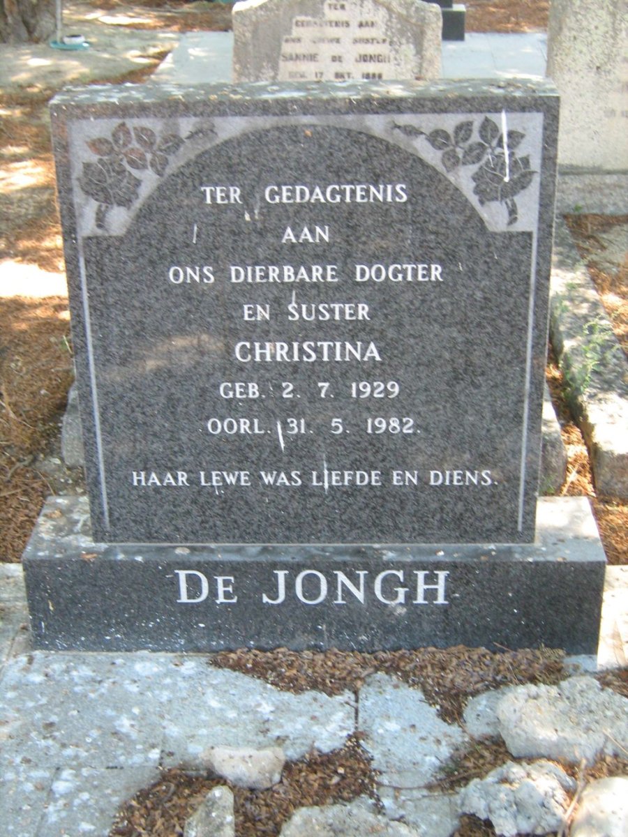 JONGH Christina, de 1929-1982