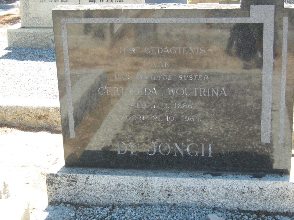 JONGH Gertruida Woutrina, de 1886-1967
