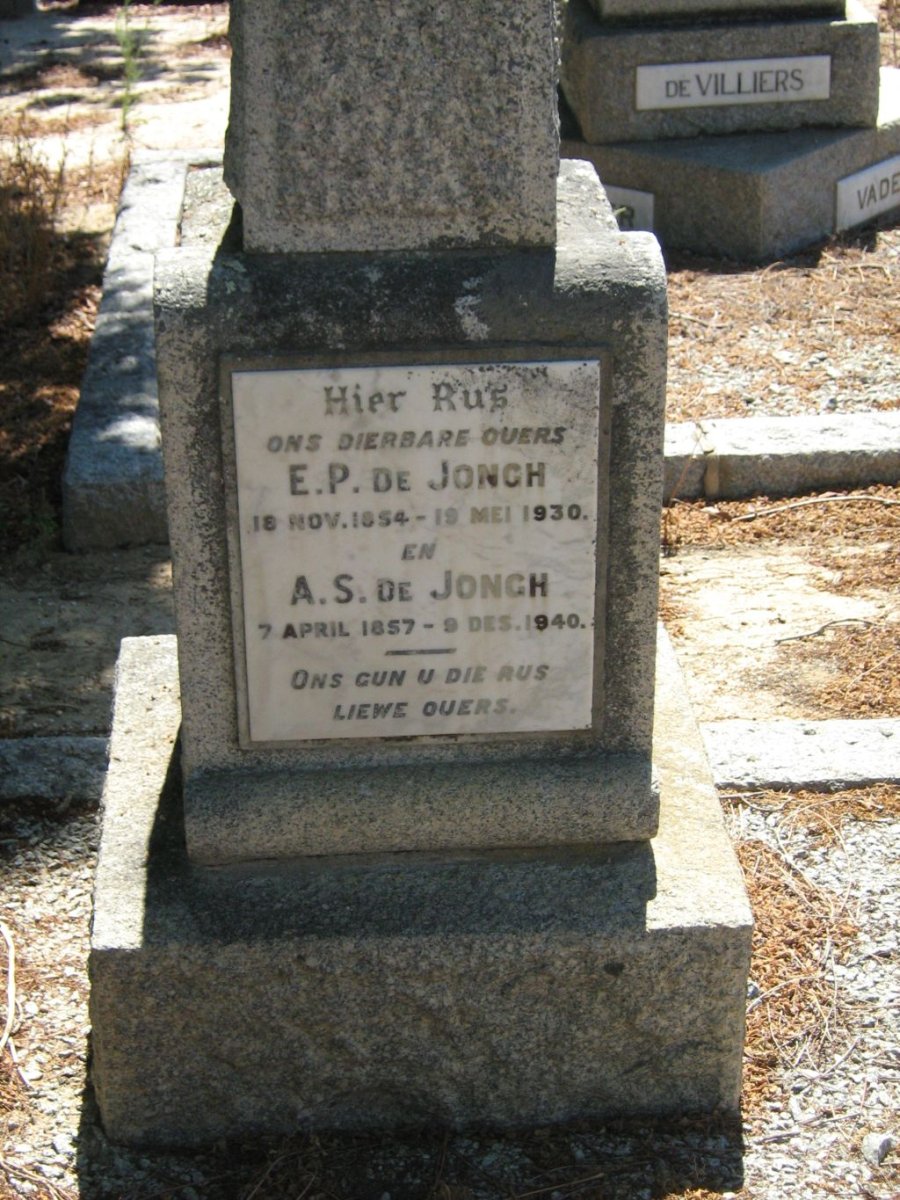 JONGH E.P., de 1854-1930 &amp; A.S. 1857-1940