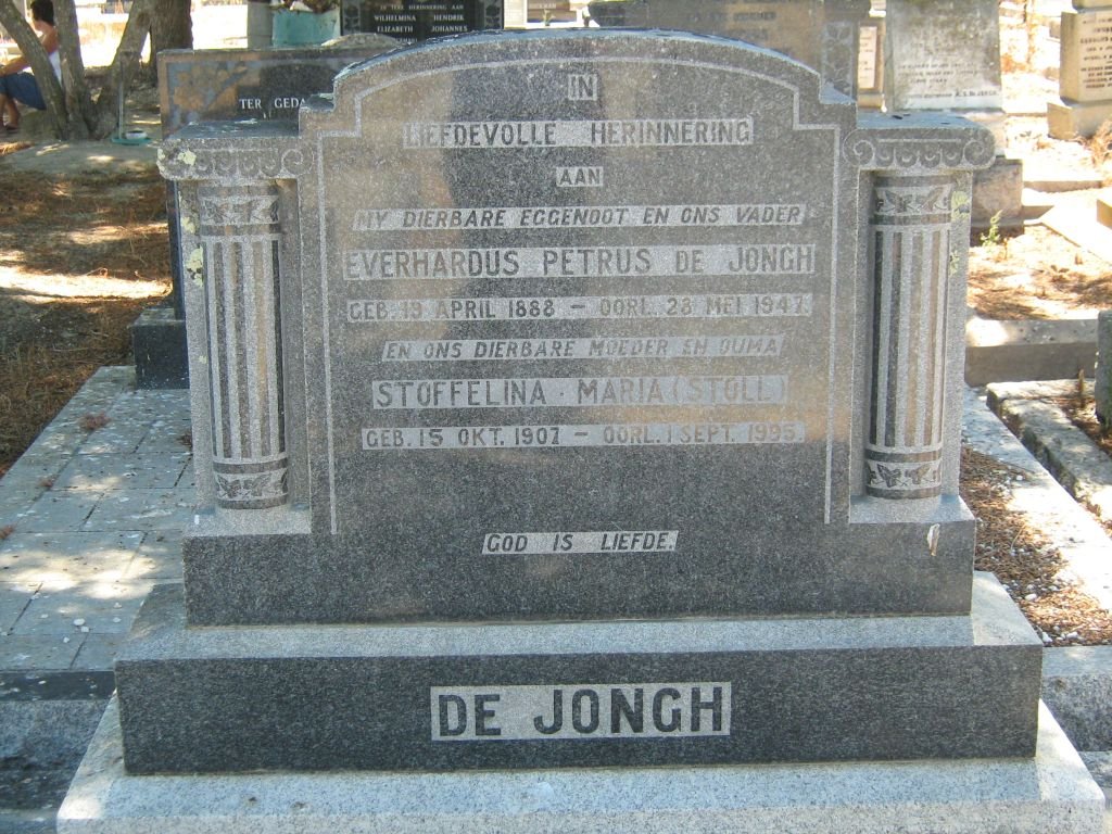 JONGH Everhardus Petrus, de 1888-1947 &amp; Stoffelina Maria STOLL 1907-1995
