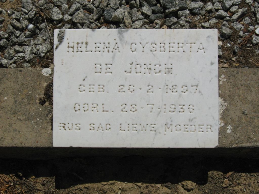 JONGH Helena Gysberta, de 1897-1936