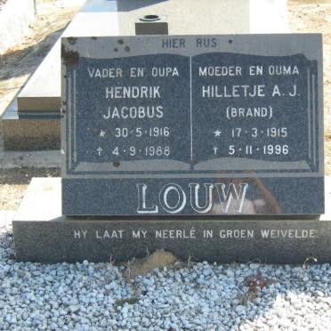 LOUW Hendrik Jacobus 1916-1988 &amp; Hilletje A.J. BRAND 1915-1996
