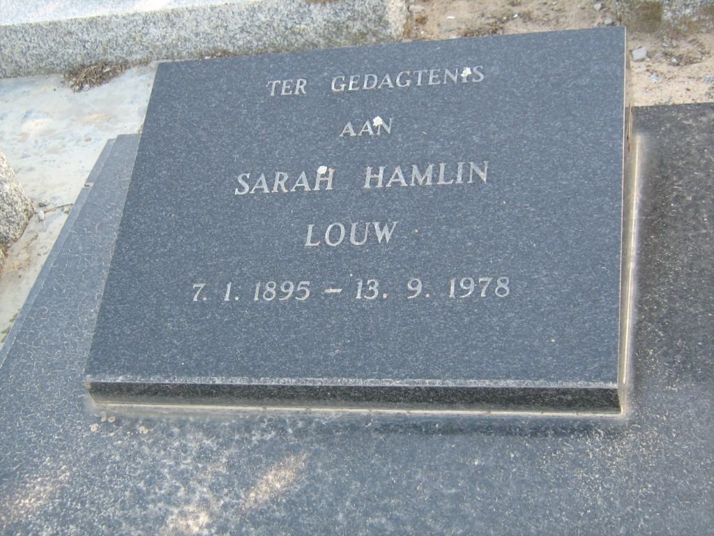 LOUW Sarah Hamlin 1895-1978