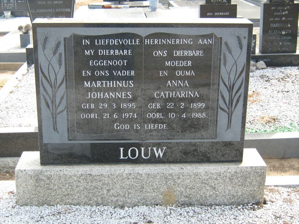 LOUW Marthinus Johannes 1895-1974 &amp; Anna Catharina 1899-1988