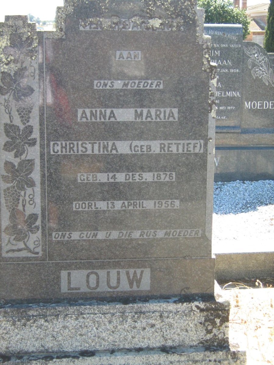 LOUW Anna Maria Christina nee RETIEF 1876-1956