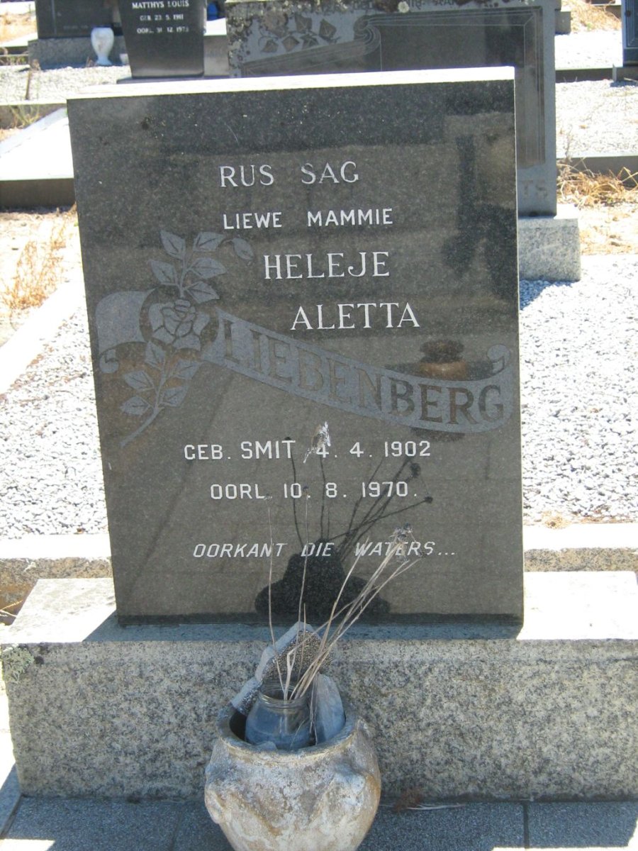 LIEBENBERG Heletje Aletta nee SMIT 1902-1970